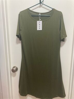 Dark Olive Green A line Dress by LAVA, size Large